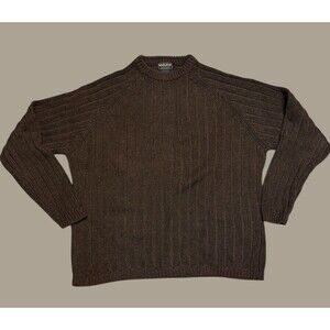 Woolrich Brown Mustang Sweater Men’s Size L  Ramie Cotton Blend Vintage